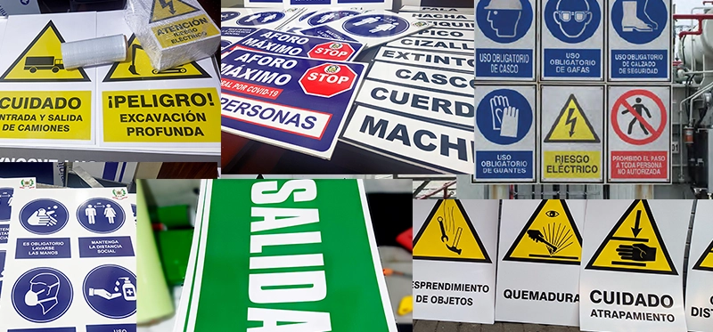 Señales de seguridad en vinil con soporte pvc celtex 3mm