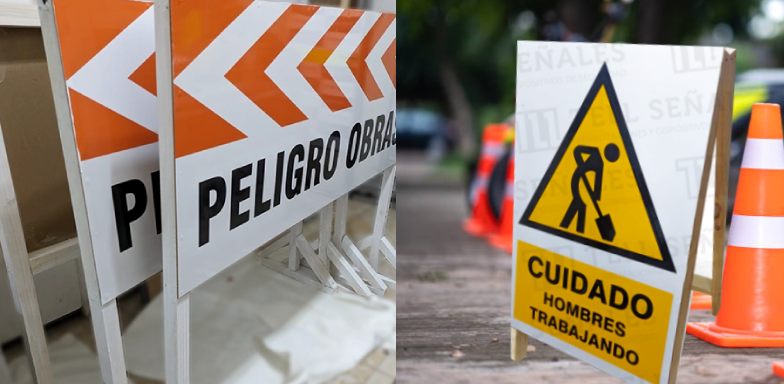 Letreros Tranquera para señalizar zonas de obras y construcción