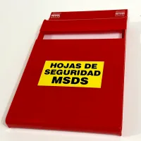 Acrílico porta documentos MSDS abatible