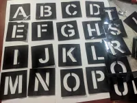 Plantilla de alfabeto en aluminio para pintar con spray 