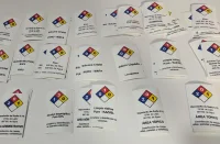 Sticker de seguridad con rombo NFPA