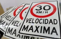 Lámina de señales velocidad máxima impresas en Hp Latex 365 y lamina 3M
