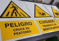 Señal en sustrato de aluminio y lamina prismática para minería