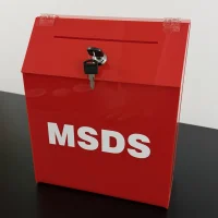 Acrilico porta documentos MSDS con chapa y llave