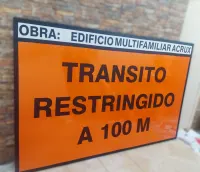 Señal transito restringido en trupan 5.5mm y lamina reflectiva GI