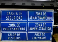 señal informativa azul en lamina tipo IV 3M HIP impresa en HP latex.