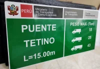 Señal informativa para puente con impresión UV