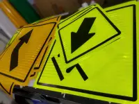 Sticker reflectivo grado prismático amarillo ambar y amarillo limón