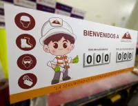 Contador de dias sin accidentes de 150x90cm con soporte compuesto de aluminio 4mm