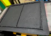 Fibra de vidrio 4mm con refuerzo de angulo y perforacion de 3/8"